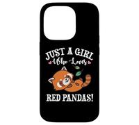 Carcasa para iPhone 14 Pro Kawaii Womens Kids Just A Girl Who Loves Red Pandas Lover