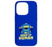 Carcasa para iPhone 14 Pro Keep It Human (Declaración Anti AI) (Funny Robot Graphic)