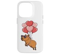 Carcasa para iPhone 14 Pro Kids Womens Girls Valentines Day Heart Balloons Capybara