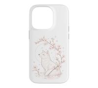 Carcasa para iPhone 14 Pro Kitsune Fox Cherry Blossoms Meditación Zen Yoga Vida Mujeres