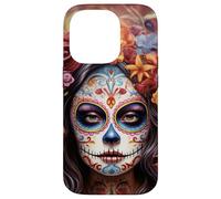 Carcasa para iPhone 14 Pro La Catrina Mujer Dia De Los Muertos Latina Calavera De Azúcar