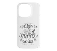 Carcasa para iPhone 14 Pro La Vida sin café da Miedo Cita Adicto a la cafeína Humor