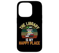 Carcasa para iPhone 14 Pro Lector Vintage The Library Is My Happy Place, Bibliotecario Retro
