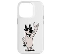 Carcasa para iPhone 14 Pro Letrero de Metal con diseño de Perro Genial con Gafas de Sol con Forma de Rock