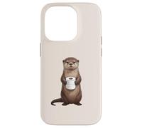 Carcasa para iPhone 14 Pro Linda Nutria sosteniendo Papel higiénico Divertido Humor de baño