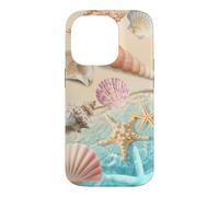 Carcasa para iPhone 14 Pro Linda Playa estética océano Concha Costera Verano mar Tema