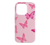 Carcasa para iPhone 14 Pro Lindas Mariposas Rosa Mariposa patrón Femenino Y2K