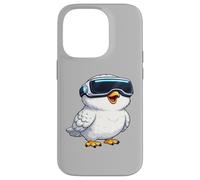 Carcasa para iPhone 14 Pro Lindo búho nevado VR Gamer Ilustración