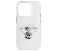 Carcasa para iPhone 14 Pro Lindo diseño estético de Gato soñador Gatito Burbuja Arte Suave Pasado