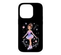 Carcasa para iPhone 14 Pro Lindo Patinaje artístico Princesa Floral Patinador sobre Hielo