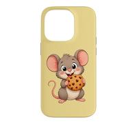 Carcasa para iPhone 14 Pro Lindo ratón de Dibujos Animados con Galletas Dulce Snack