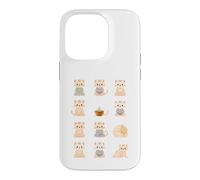 Carcasa para iPhone 14 Pro Lindos Gatos meditadores Kawaii Zen Feline Design