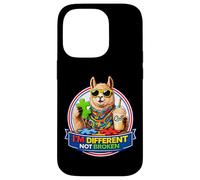 Carcasa para iPhone 14 Pro Llama con batido y Gafas de Sol Soy Diferente, no Roto
