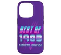 Carcasa para iPhone 14 Pro Lo Mejor de 1983 Bday Party Celebration Vintage 80's Art Design