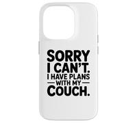 Carcasa para iPhone 14 Pro Lo Siento, no Puedo, Tengo Planes con mi sofá Divertido introvertido
