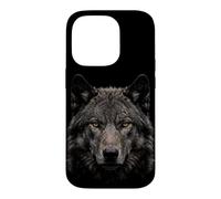 Carcasa para iPhone 14 Pro Lobo Dire Cara Luz De Luna Bosque Fauna Silvestre Naturaleza