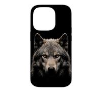 Carcasa para iPhone 14 Pro Lobo Dire Cara Luz De Luna Bosque Fauna Silvestre Naturaleza