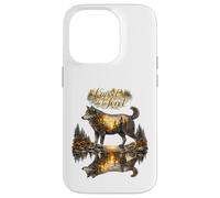 Carcasa para iPhone 14 Pro Lobo Instinto Natural ilustración Bosque