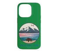 Carcasa para iPhone 14 Pro Logotipo de Bolsillo de Bisonte de The Great Salt Lake Trail Utah