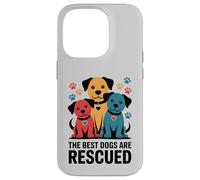 Carcasa para iPhone 14 Pro Los Mejores Perros Son rescatados, Lindos caninos Coloridos