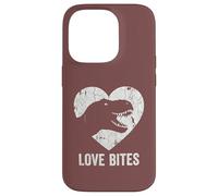 Carcasa para iPhone 14 Pro Love Bites T-Rex Dinosaurio Divertido Retro Grunge Paleontología