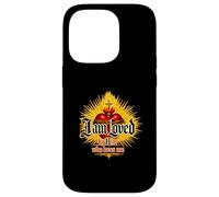 Carcasa para iPhone 14 Pro Loved by Him Cita Cristiana Religiosa corazón Jesús Amor