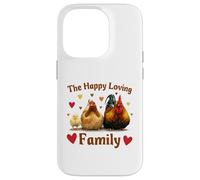 Carcasa para iPhone 14 Pro Loving Cute Chicken Family Hen Rooster Chick Funny Farmer