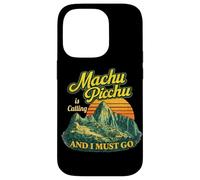Carcasa para iPhone 14 Pro Machu Picchu Perú Viajes Andes Montañas Puesta del Sol Retro