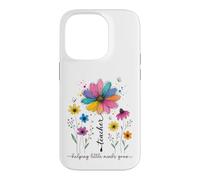 Carcasa para iPhone 14 Pro Maestro ayudando a pequeñas Mentes a Crecer diseño Floral