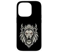 Carcasa para iPhone 14 Pro Majestic Lion Tribal Design Poderosa Cabeza de León Ojos Rojos
