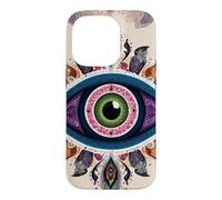 Carcasa para iPhone 14 Pro Mandala Evil Eye Art Style Boho Hippie Estética Tribal