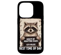 Carcasa para iPhone 14 Pro Mapache Mugshot culpable de Caos Nocturno Mejor Hora del día
