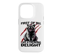 Carcasa para iPhone 14 Pro Mapache Sarcasmo descarado Mapache Caos Basura Panda