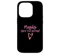 Carcasa para iPhone 14 Pro Masks Slow The Spread Cute Pink Heart Face Mask For Girls