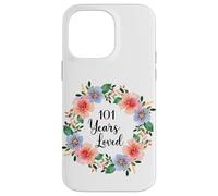 Carcasa para iPhone 14 Pro MAX 101 Years Loved 101th Birthday Floral 101 Years Loved Women