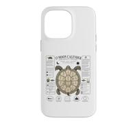 Carcasa para iPhone 14 Pro MAX 13 Moon Turtle Lunar Calendario Naturaleza Diseño Shell