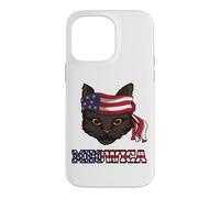 Carcasa para iPhone 14 Pro MAX 4 de Julio Funny Cat Lover Bandera Americana Patriot Pun Kitty