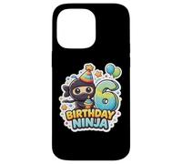 Carcasa para iPhone 14 Pro MAX 6 años cumpleaños Ninja Boys Six 6th Sexto Kids Party Cute
