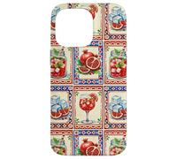 Carcasa para iPhone 14 Pro MAX Acuarela Granada Fruta Patrón Verano Estética