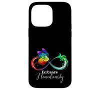 Carcasa para iPhone 14 Pro Max Adopta la neurodiversidad arco iris infinito mariposa autismo TEA
