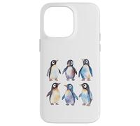 Carcasa para iPhone 14 Pro MAX Adorable Acuarela pingüinos antárticos Fauna Arte