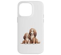 Carcasa para iPhone 14 Pro MAX Adorable Cocker Spaniel Mamá y Cachorro Perros