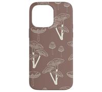 Carcasa para iPhone 14 Pro MAX Aesthetic Cottagecore Vintage Mushroom Garden Brown