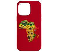 Carcasa para iPhone 14 Pro MAX African Animal Map Juneteenth Flag Colors Pride Black Africa