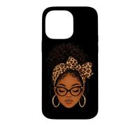 Carcasa para iPhone 14 Pro MAX Afro Black - Diadema de Leopardo para Mujer, raíces africanas