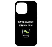 Carcasa para iPhone 14 Pro MAX Alcohol Gin Funny Drinking Save Water Drink Gin