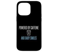Carcasa para iPhone 14 Pro MAX Alimentado por cafeína y Sonrisas de bebé Enfermera posparto