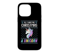 Carcasa para iPhone 14 Pro MAX All I Want For Christmas Is A Unicorn Ugly Sweater Christmas Fun