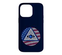 Carcasa para iPhone 14 Pro MAX All-Seeing Eye - Bandera patriótica de Estados Unidos - Ojo y pirámide