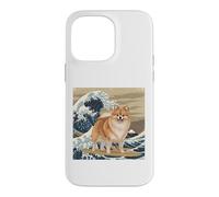 Carcasa para iPhone 14 Pro MAX Amante de los Perros pomeranios, japoneses, Kanagawa, surfeando Olas
